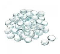 sourcing map Decorative Flat Glass Marbles 17-19mm Rock Vase Filler Beads Pebbles Clear for Fish Tank Table Scatter Decor, 100 Pcs