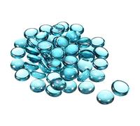 sourcing map Decorative Flat Glass Marbles 17-19mm Rock Vase Filler Beads Pebbles Dark Blue for Fish Tank Table Scatter Decor, 100 Pcs