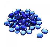 sourcing map Decorative Flat Glass Marbles 17-19mm Rock Vase Filler Beads Pebbles Light Blue for Fish Tank Table Scatter Decor, 100 Pcs