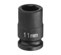 sourcing map Deep Impact Socket 3/8" Square Drive by 11mm Metric 6 Point Socket 30mm (1.18") Long CR-MO Steel Industrial Grade Flip Socket for Home Auto Hex Nuts Bolts Repair, Black