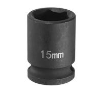 sourcing map Deep Impact Socket 3/8" Square Drive by 15mm Metric 6 Point Socket 30mm (1.18") Long CR-MO Steel Industrial Grade Flip Socket for Home Auto Hex Nuts Bolts Repair, Black