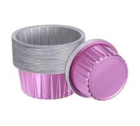 sourcing map Deep Pink Cupcake Cups, 25pcs Aluminum Foil 5oz Standard Cupcake Liners Dessert Disposable Cupcake Baking Cups for Birthday Party Supplies Weddings Decorations