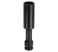 sourcing map Deep Thin Wall Impact Socket 21mm Metric 6 Point Socket 1/2" Square Drive 5" Extra Long Phosphated CR-V Steel Industrial Grade Spindle Axle Nut Socket, Black