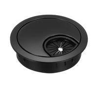 sourcing map Desk Grommet 2 Inch, Zinc Alloy Round Desk Hole Cover Wire Cable Cord Organizer for Home Office Computer Table Cables, 49.5mm, Black