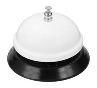 sourcing map Desk Service Call Bell, 3.35 Inch Metal Dinner Service Bell Ring for Hotel Restaurant Reception Area and Wedding Party Events, White