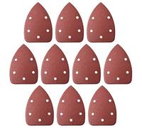 sourcing map Detail Sander Sandpaper, Triangular Sanding Paper, Hook and Loop Sanding Pads, Triangle Oscillating Multi Tool, 100 Grits 5 Holes, 10pcs