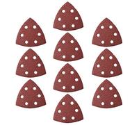 sourcing map Detail Sander Sandpaper, Triangular Sanding Paper, Hook and Loop Sanding Pads, Triangle Oscillating Multi Tool, 40 Grits 6 Holes, 10pcs