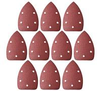 sourcing map Detail Sander Sandpaper, Triangular Sanding Paper, Hook and Loop Sanding Pads, Triangle Oscillating Multi Tool, 80 Grits 5 Holes, 10pcs