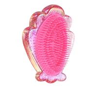 sourcing map Detangling Hair Brush, Shell Shaped Palm Detangling Brush Mini Travel Detangler Hairbrush for Wet Dry Hair Glide Through Tangles Curly Long Thick Massage Home Portable, Pink