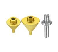 sourcing map Diamond Beveling Chamfer Bits Set 0-1.5" 0-2" Dia M14 Thread with Adapter, Countersink Drill Bit to Enlarge Holes for Porcelain Tile, Marble, Ceramic, Glass, Stones