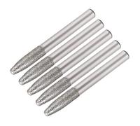 sourcing map Diamond Burrs Bits Grinding Drill Carving Rotary Tool for Glass Stone Ceramic 150 Grit 1/4" Shank 6mm Tapered 5 Pcs