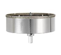 sourcing map Diamond Drill Bit Hole Saw 4-23/32"(120mm) Eccentric Drilling Tool with Center Guiding Drill Bit for Glass Ceramic Marble Porcelain Tile Quartz Gemstone Aquariums