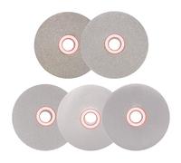 sourcing map Diamond Flat Lap Disc Set 4" x 5/8" Arbor 80/120/240/320/600 Grit Abrasive Wheel Lapping for Grinding Sanding Ceramics, Glass, Stones