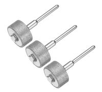 sourcing map Diamond Grinding Burrs Drill Bit 1/8 Inch Shank 120 Grit 18mm Dia Cylindrical Diamond Mounted Points Bit for Carving Polishing Jade Jewelry Amber Stone Beeswax Glass 3pcs