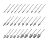 sourcing map Diamond Grinding Burrs Drill Bit 1/8 Inch Shank 4/5/6/8/10/12mm Dia Conical Diamond Mounted Points Bit for Carving Polishing Jade Jewelry Amber Stone Beeswax Glass 1 Set