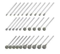 sourcing map Diamond Grinding Burrs Drill Bits 1/8 Inch Shank 3/4/5/6/8/10mm Dia Spherical Diamond Mounted Point Bit for Carving Polishing Jade Jewelry Amber Stone Beeswax Glass 1 Set