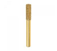 sourcing map Diamond Mounted Point 6mm Brazed Grinder Cylindrical Head 6mm Shank Grinding Rotary Bit Marble Stone Carving Tool