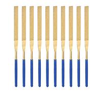 sourcing map Diamond Needle File Set 3mm x 140mm, Flat Files Titanium Coated Tools for Metal Wood Stone Glass, 10pcs
