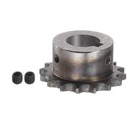 sourcing map DIN/ISO 06B Roller Chain Sprocket 16T Pitch 3/8" 20mm Bore A3 Carbon Steel Motor Drive Gear