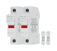 sourcing map Din Rail Fuse Holder with 1 Core Block,10x38mm 4-18AWG Single Pole Solar/Photovoltaic Fuse Holder DC 1000V 15A with Light Indicate for Solar PV Systems Battery Protect,Pack of 2