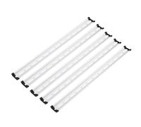 sourcing map DIN Rail Slotted Aluminum Mounting Guide 18 Inch x 1.4 Inch x 0.3 Inch with Guide Rail Cover for Equipment Installation Pack of 6 Pcs, Silver Tone