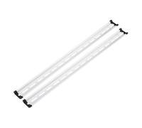 sourcing map DIN Rail Slotted Aluminum Mounting Guide 22 Inch x 1.4 Inch x 0.3 Inch with Guide Rail Cover for Equipment Installation Pack of 2 Pcs, Silver Tone