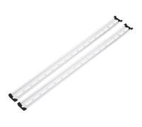 sourcing map DIN Rail Slotted Aluminum Mounting Guide 26 Inch x 1.4 Inch x 0.3 Inch with Guide Rail Covers for Equipment Installation Pack of 2 Pcs, Silver Tone