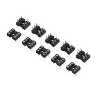 sourcing map DIP IC Chip Socket Adapter Round Pin 6P 2.54mm Pitch IC Socket for PCB Board Chip, 10 Pack