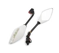 sourcing map Dirt Bike Integrated LED Turn Signal Side Mirrors 10MM 2 Pcs