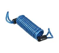 sourcing map Disc Security Steel Cable Lock, Safety Cable Flexible Wire Rope Luggage Lock 3.3feet 2.5mm Vinyl Coated Braided Steel with Double Loop for Bike Bicycle U-Lock Padlock Blue