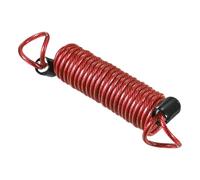 sourcing map Disc Security Steel Cable Lock, Safety Cable Flexible Wire Rope Luggage Lock 5feet 2.5mm Vinyl Coated Braided Steel with Double Loop for Bike Bicycle U-Lock Padlock Red