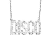 sourcing map Disco Necklaces for Men, 70s Disco Outfit Chain Necklace Accessories for Men Women 50S 60S 70S 80S Theme Party Jewelry Gift, Silver