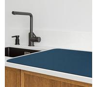 sourcing map Dish Drying Mat, 23.2" x 19.3" Water Absorbent Drainer Mats with Non-Slip Rubber Backed Heat Resistant for Kitchen Counter Dish Rack, Navy Blue