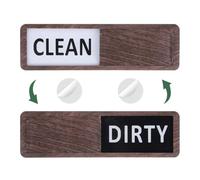 sourcing map Dishwasher Magnet Clean Dirty Sign Rectangle Magnetic Dishwasher Indicator Black/White Non-Scratch with Stickers for Dishwasher Kitchen Hotel, Dark Brown