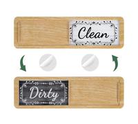 sourcing map Dishwasher Magnet Clean Dirty Sign Rectangle Magnetic Dishwasher Indicator Wood Grain Flower Edge Non-Scratch with Stickers for Dishwasher Kitchen Hotel, Beige