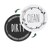 sourcing map Dishwasher Magnet Clean Dirty Sign Round Magnetic Dishwasher Indicator Double-Sided Non-Scratch Sign with Stickers for Dishwasher Kitchen Hotel, Black/White