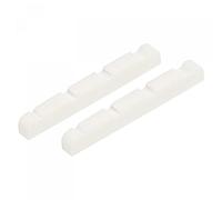 sourcing map DIY Guitar 4 String Bridge Bone Nut for Acoustic Guitar Replacement Folk White 2pcs