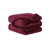sourcing map Dog Blanket Washable Fleece Pet Blanket for Small Medium Dogs Cats Puppy Fluffy Soft Warm Blankets - Burgundy 70 x 100cm