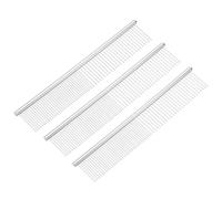 sourcing map Dog Cat Comb, Pet Combs Stainless Steel Teeth with Rounded Ends for Knots Mats Loose Hair Removal, 7.5IN (Silver, 3 Pack), Grooming Tool Intended for Long Curly Hair Pet