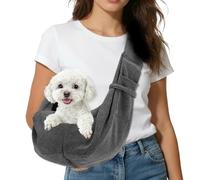 sourcing map Dog Sling Carrier for Small Dogs and Cats Up to 16.5 Lbs, Breathable Mesh with Buckle Pet Cross Body Shoulder Bag, (Dark Gray, 1 Pcs) Intended for Outdoor Travel/Camp