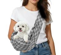 sourcing map Dog Sling Carrier for Small Dogs and Cats Up to 16.5 Lbs, Breathable Texture with Pocket Pet Cross Body Shoulder Bag, (White Gray, 1 Pcs) Intended for Outdoor Travel/Camp