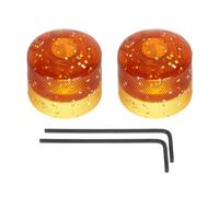 sourcing map Dome Knobs Guitar Knob 6mm Flake Brown Plastic Volume Tone Control for Electric Guitar Bass with Inner Hexagon Spanner Pack of 2