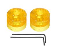 sourcing map Dome Knobs Guitar Knob 6mm Flake Yellow Plastic Volume Tone Control for Electric Guitar Bass with Inner Hexagon Spanner Pack of 2