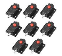 sourcing map Door Bolt Lock, 2-inch ABS Sliding Barrel Keyless Latch with Switch Button, 8 Pcs (Black)