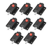 sourcing map Door Bolt Lock, 2-inch Plastic Sliding Barrel Keyless Latch with Switch Button, 8 Pcs (Black)