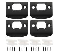 sourcing map Door Deadbolt Strike Plates Stainless Steel D Cam Block Door Locks Latch Strike Plate for Exterior Door Reinforce Security Black Pack of 4