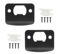 sourcing map Door Deadbolt Strike Plates Stainless Steel D Round Cam Block Door Locks Latch Strike Plate for Exterior Door Reinforce Security Black Pack of 2