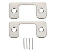 sourcing map Door Deadbolt Strike Plates Stainless Steel Jamb Plate Door Locks Latch Strike Plate for Exterior Door Reinforce Security Silver Pack of 2