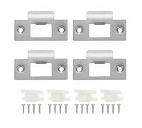 sourcing map Door Deadbolt Strike Plates Stainless Steel T Cam Block Door Locks Latch Strike Plate for Exterior Door Reinforce Security Silver Pack of 4