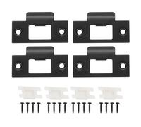 sourcing map Door Deadbolt Strike Plates Stainless Steel T Cam Block Door Locks Latch Strike Plate for Exterior Door Reinforce Security Black Pack of 4